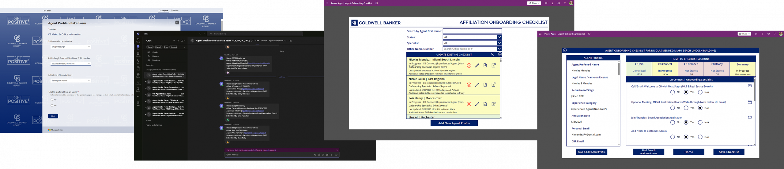 A small selection of the original screens for the onboarding process that happened mostly in Sharepoint
